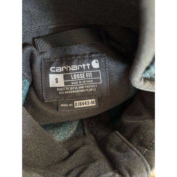 NWT Carhartt Quarter-Zip Sherpa Pullover Sweatshirt Men’s Small Green Black - Picture 4 of 4